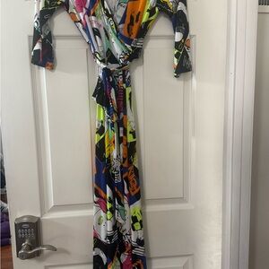 Multicolor Graphic Maxi Dress